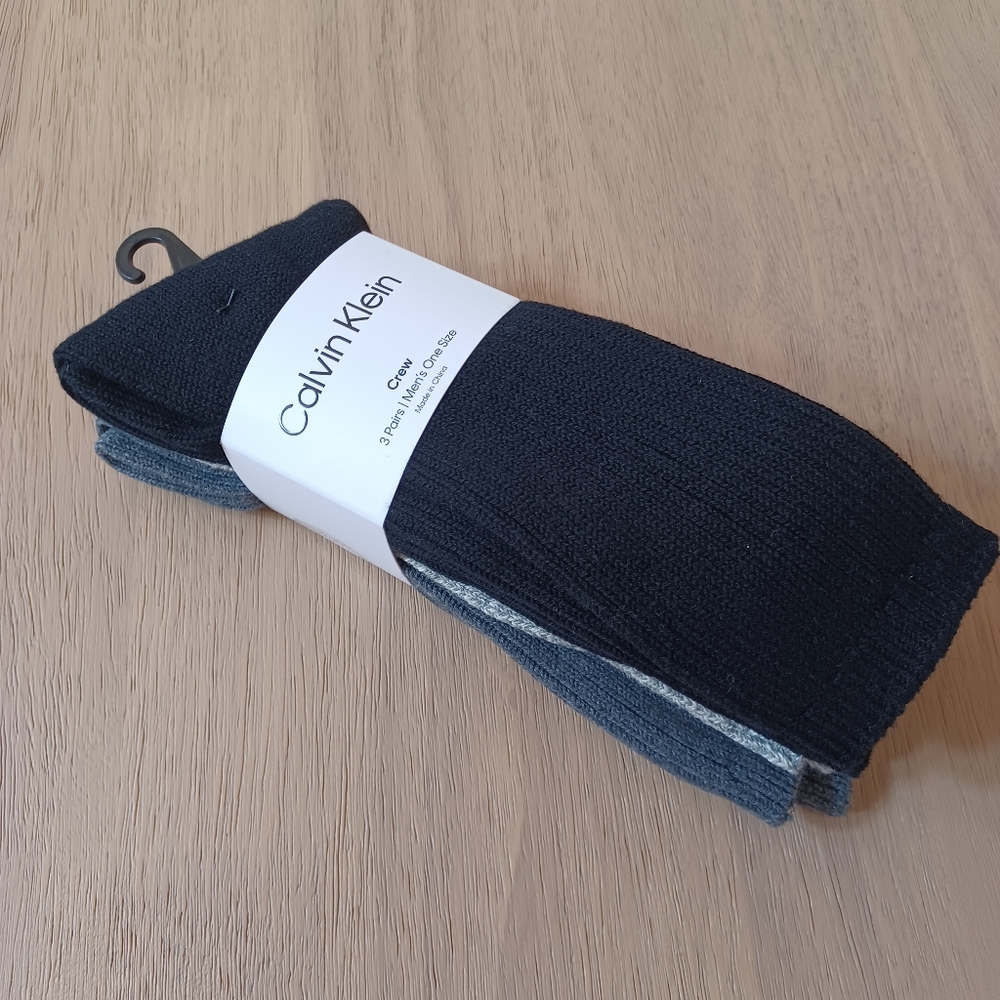 New Men's Calvin Klein 3 Pack Crew Socks